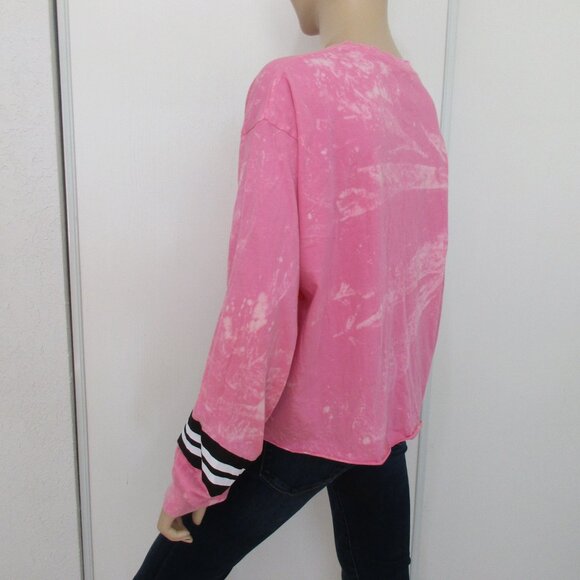 New PINK Victorias Secret T-Shirt Size Large Pink Long Sleeve Pocket Tee - Picture 8 of 14